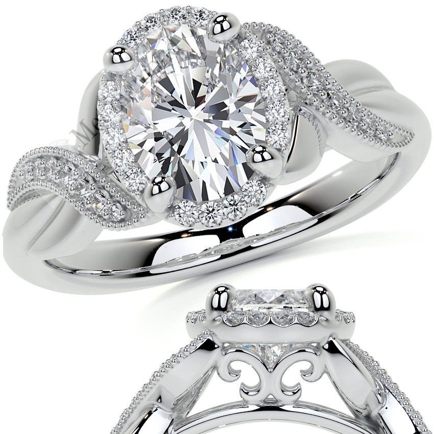 2,30 karat mozanit taşlı yüzük oval kesim