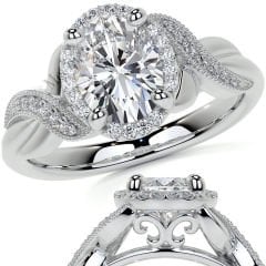 2,30 karat mozanit taşlı yüzük oval kesim