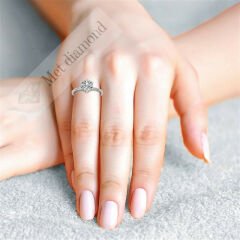 1 karat mozanit taşlı yüzük tifany model mzn2