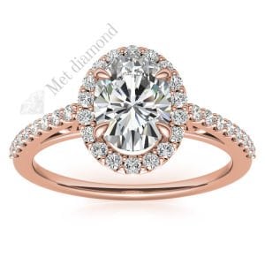 1,50 karat mozanit taşlı yüzük halo model