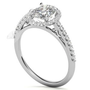 1,50 karat mozanit taşlı yüzük halo model