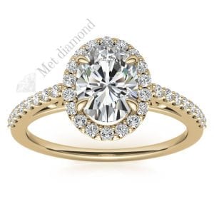 1,50 karat mozanit taşlı yüzük halo model