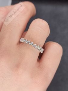 1 karat yarımtur mozanit taşlı yüzük baget mzy27