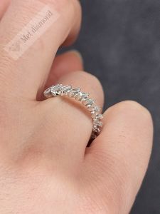 1 karat yarımtur mozanit taşlı yüzük baget mzy27