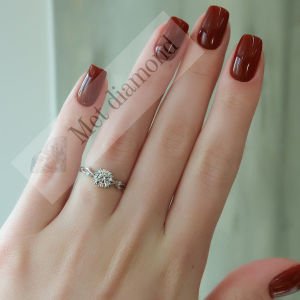 1 karat mozanit taşlı tektaş yüzük mzn689