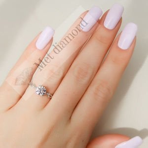 1 karat mozanit taşlı tektaş yüzük mzn689