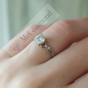 1 karat mozanit taşlı tektaş yüzük mzn689