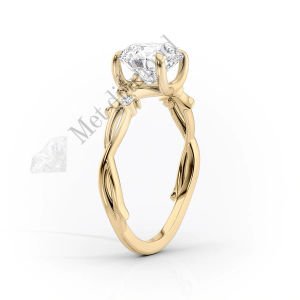 2 karat mozanit taşlı tektaş yüzük mzn690