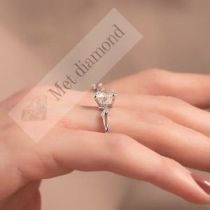 2 karat mozanit taşlı tektaş yüzük mzn690