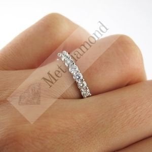 1 karat yarım tur mozanit taşlı yüzük