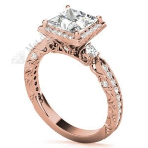 3.50 karat mozanit taşlı yüzük prenses kesim-prs007