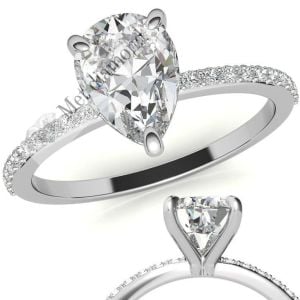 3,30 karat mozanit taşlı yüzük damla - dml47a