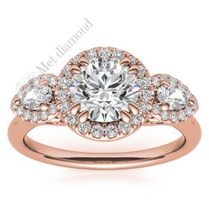 2 karat mozanit taşlı  yüzük tria-uc016