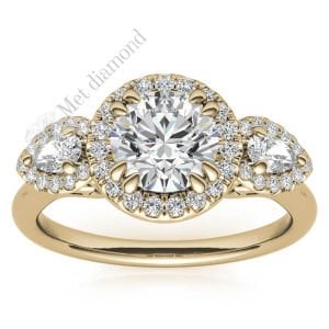 2 karat mozanit taşlı  yüzük tria-uc016