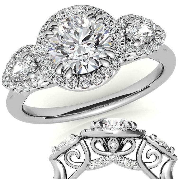 2 karat mozanit taşlı  yüzük tria-uc016