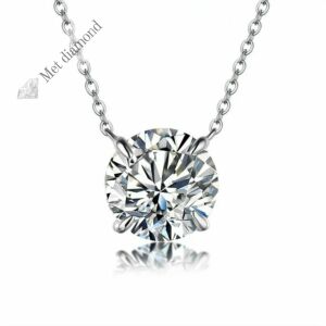 1,50 karat mozanit taşlı kolye- kol04