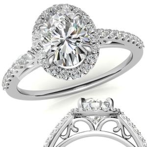 2,50 karat mozanit taşlı yüzük halo model - hly18a