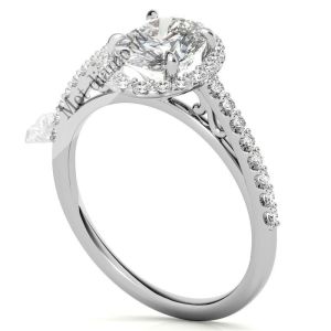 2,50 karat mozanit taşlı yüzük halo model - hly18a