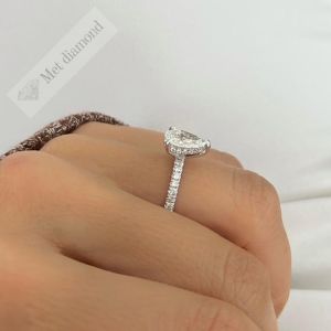 1,30 karat mozanit taşlı yüzük damla kesim dml52