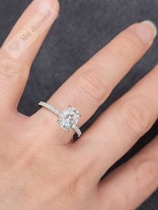 3,50 karat mozanit taşlı tek taş yüzük oval kesim - ov67a