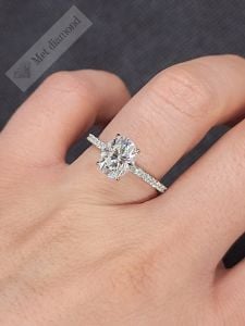 3,50 karat mozanit taşlı tek taş yüzük oval kesim - ov67a