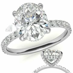 2,50 karat mozanit taşlı yüzük oval kesim