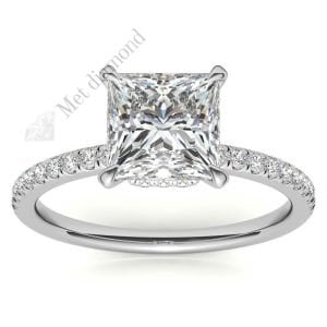 2.50 karat mozanit taşlı yüzük prenses kesim-prs004