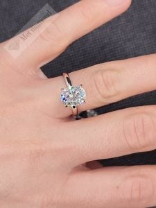 3 karat oval mozanit taşlı yüzük - ov075