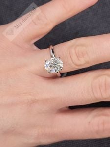 3 karat oval mozanit taşlı yüzük - ov075