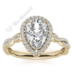 2,70 karat mozanit taşlı yüzük damla