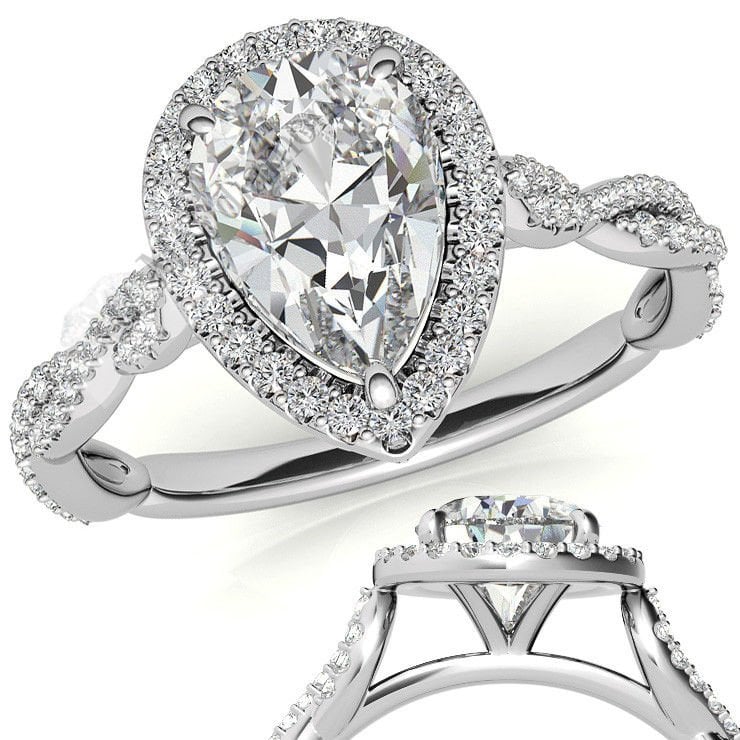 2,70 karat mozanit taşlı yüzük damla