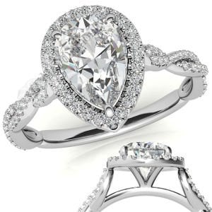 2,70 karat mozanit taşlı yüzük damla