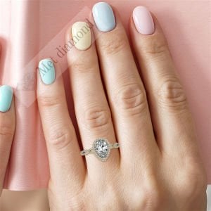 2,70 karat mozanit taşlı yüzük damla