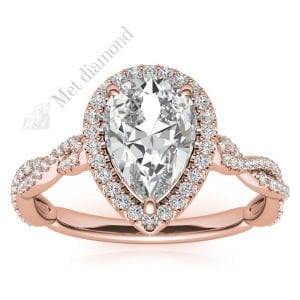 2,70 karat mozanit taşlı yüzük damla