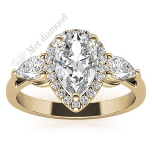 3 karat mozanit taşlı  yüzük tria uc022