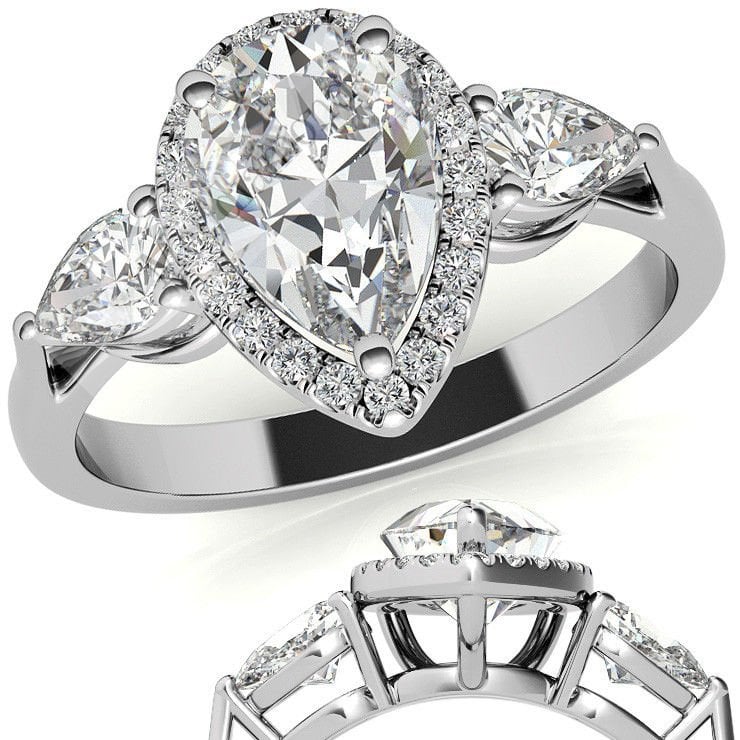 3 karat mozanit taşlı  yüzük tria uc022