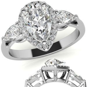 3 karat mozanit taşlı  yüzük tria uc022