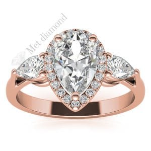 3 karat mozanit taşlı  yüzük tria uc022