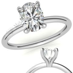 1 karat mozanit taşlı  yüzük oval kesim ov045