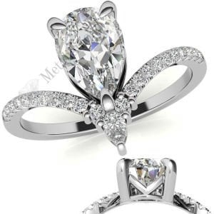 2,30 karat mozanit taşlı yüzük damla