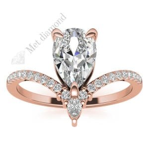 2,30 karat mozanit taşlı yüzük damla