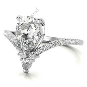 2,30 karat mozanit taşlı yüzük damla