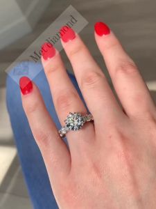 4.20 karat mozanit taşlı yüzük mzn217