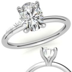 2 karat mozanit taşlı  yüzük oval kesim