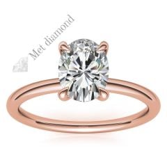 2 karat mozanit taşlı  yüzük oval kesim