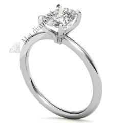 2 karat mozanit taşlı  yüzük oval kesim