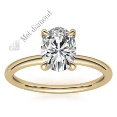 2 karat mozanit taşlı  yüzük oval kesim