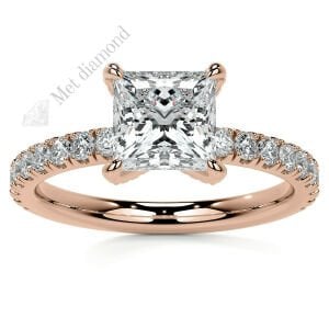 2.50 karat mozanit taşlı  yüzük prenses kesim prs011