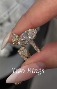 4.40  karat markiz kesim mozanit taşlı ikili yüzük- mar08