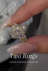 4.40  karat markiz kesim mozanit taşlı ikili yüzük- mar08